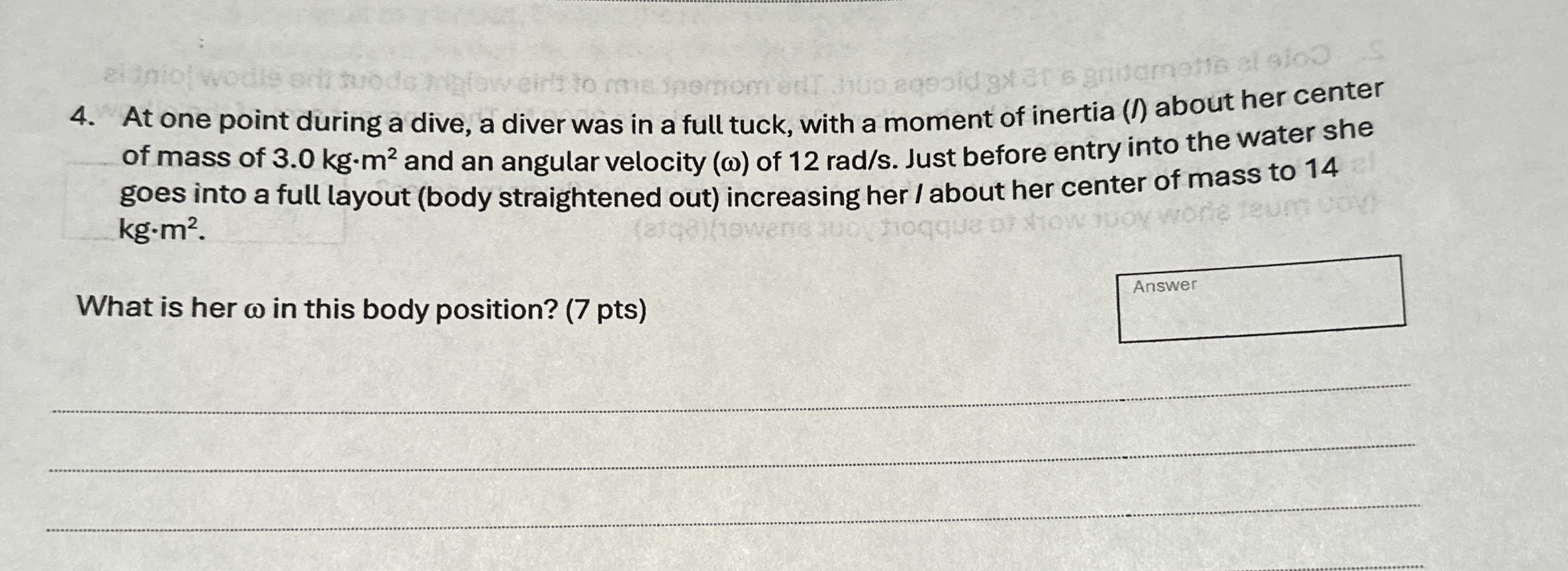 At one point during a dive, a diver was in a full