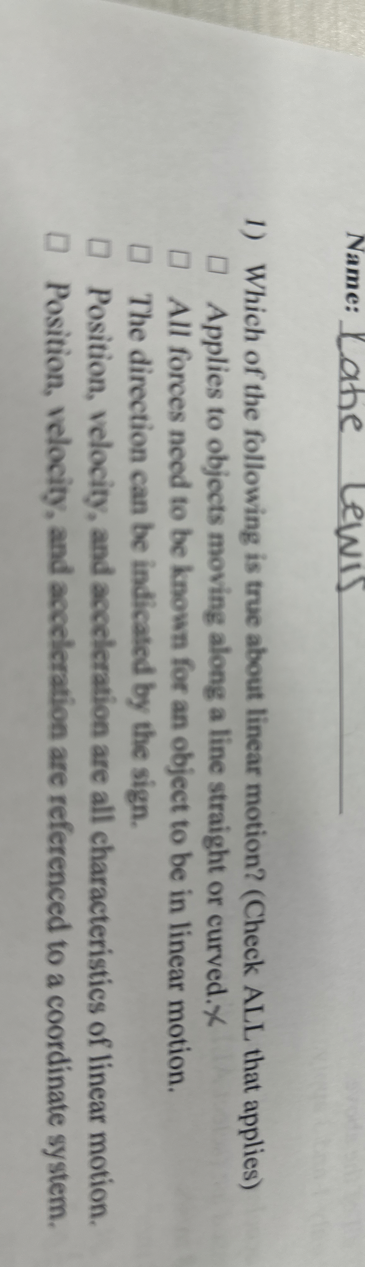 Which of the following is true about linear