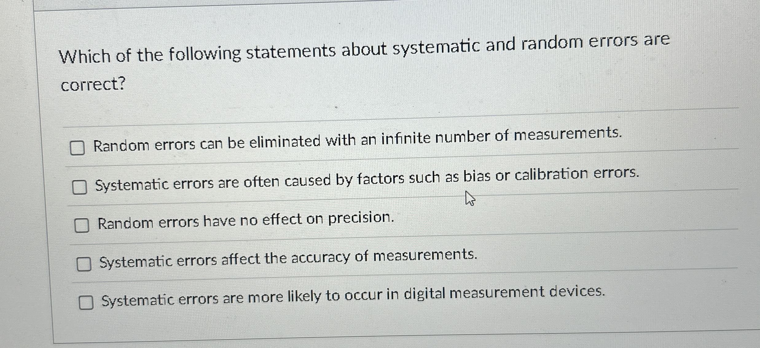 Which of the following statements about