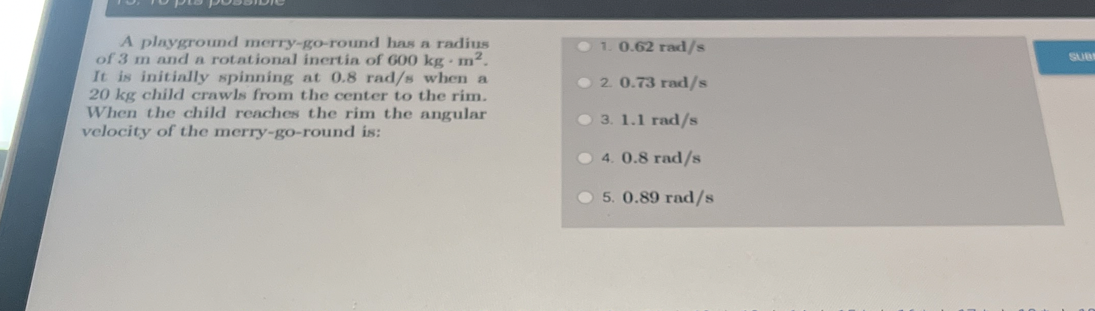 A playground merry - go - round has a radius of 3
