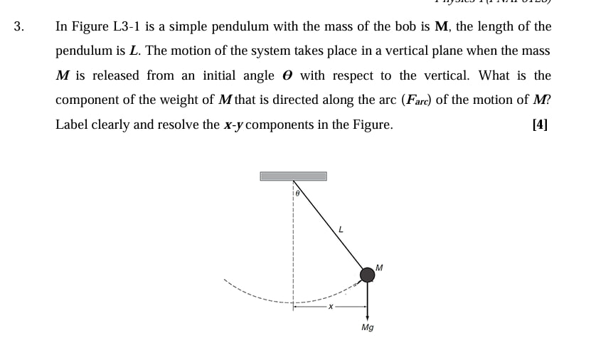 3 . In Figure L 3 - 1 is a simple pendulum with