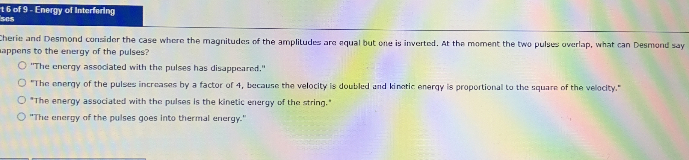 6 of 9 - Energy of Interfering Cherie and Desmond
