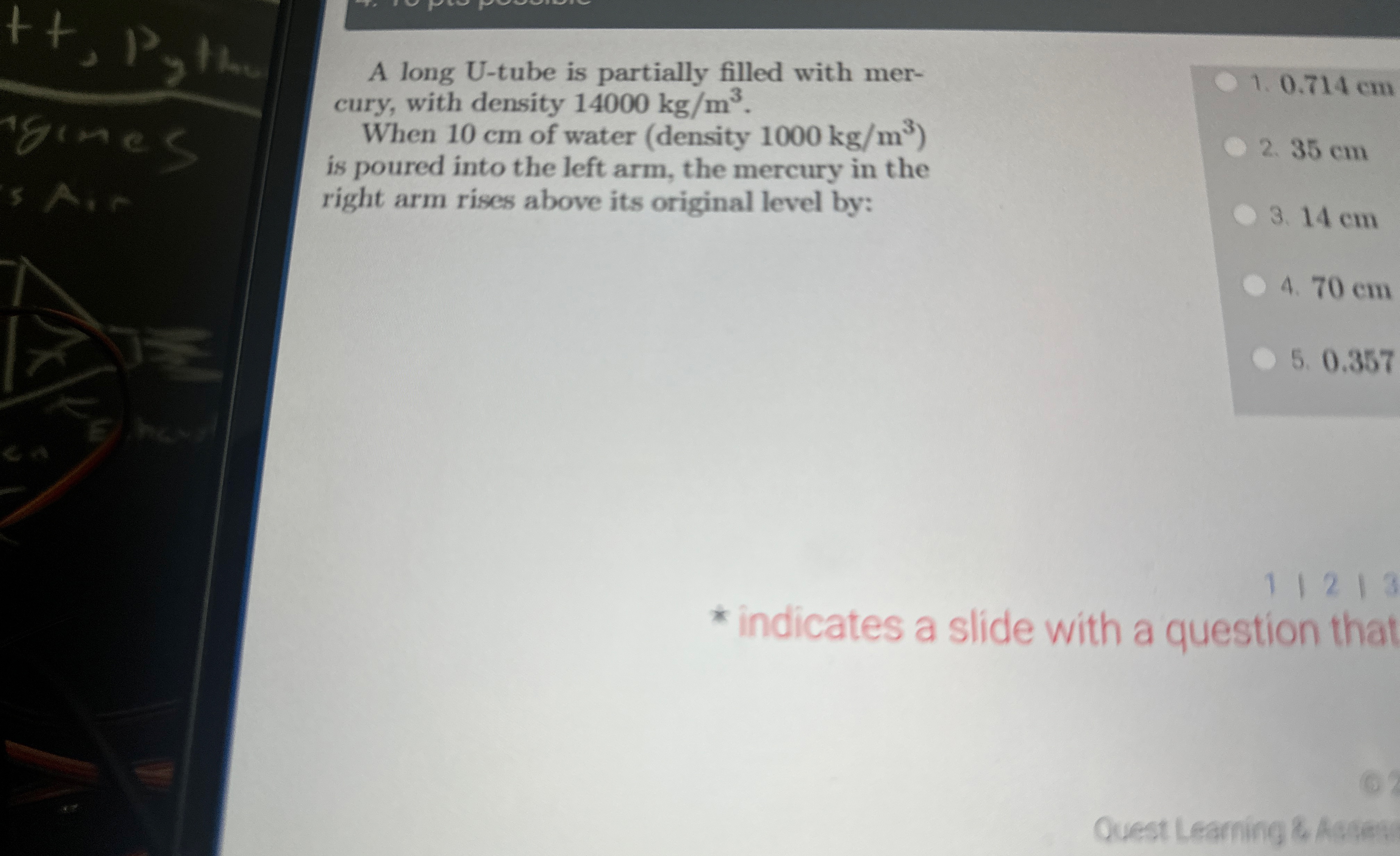 A long U - tube is partially filled with mercury,