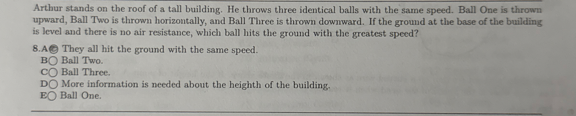 Arthur stands on the roof of a tall building. He