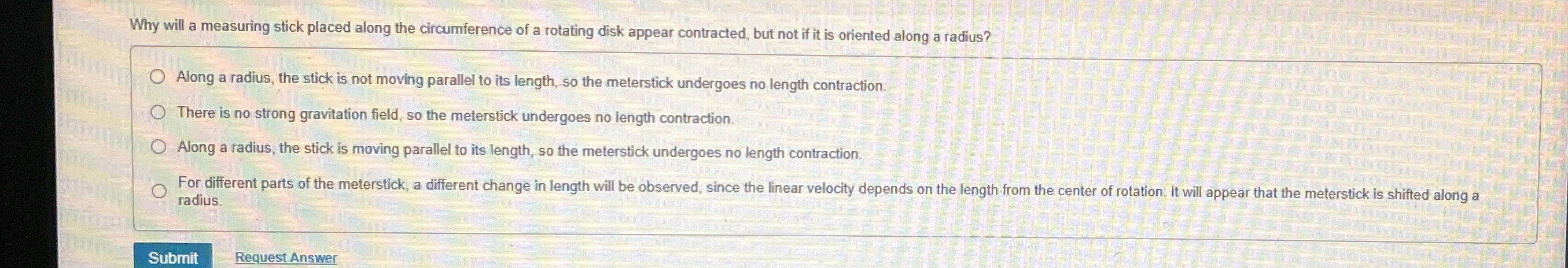 Why will a measuring stick placed along the