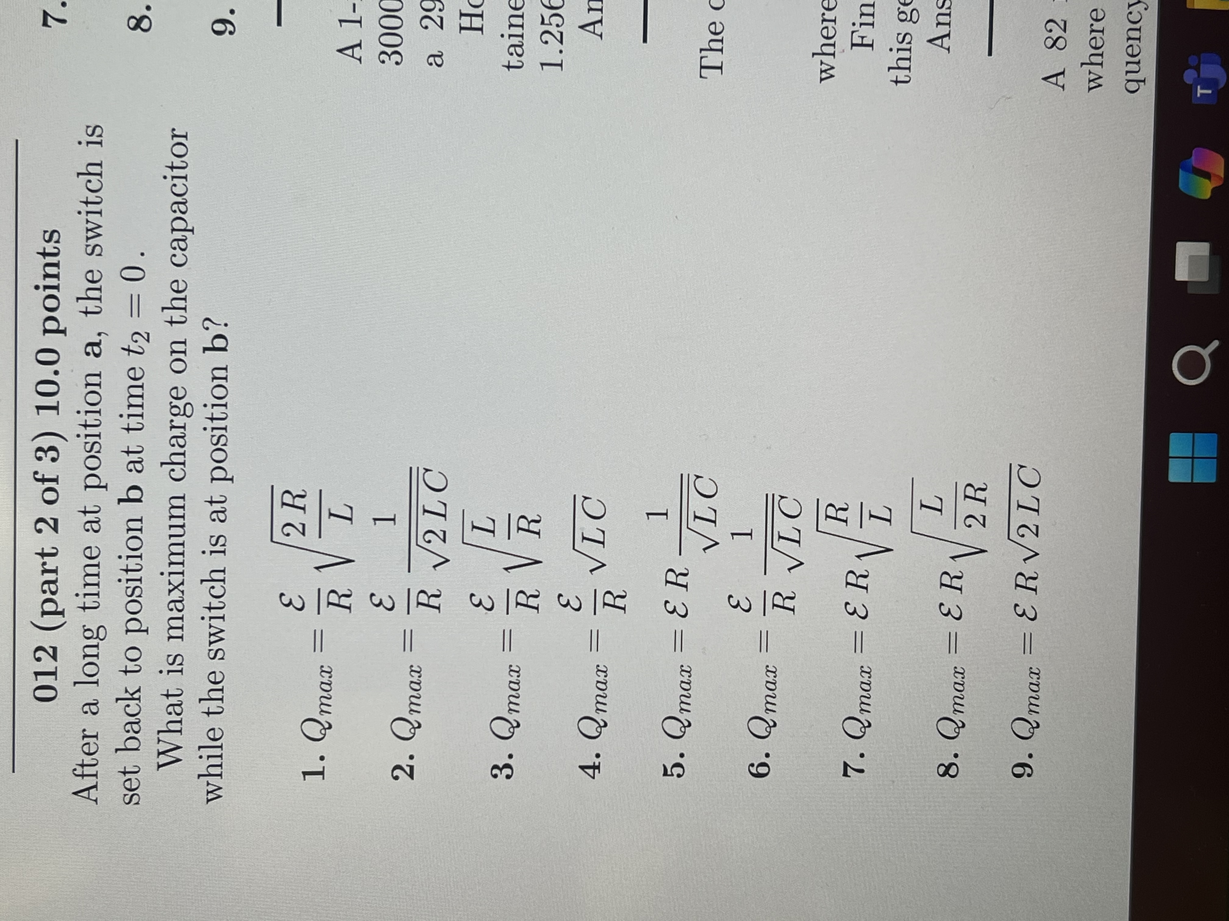 0 1 2 ( part 2 of 3 ) 1 0 . 0 points After a long