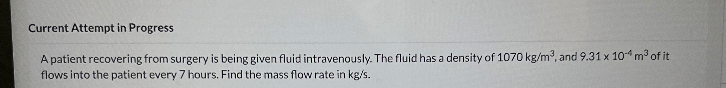 A patient recovering from surgery is being given