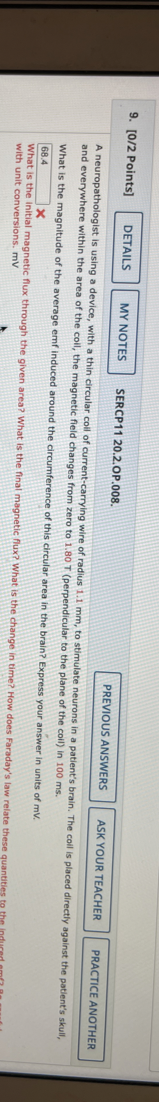 [ 0 / 2 Points ] SERCP 1 1 2 0 . 2 . OP . 0 0 8 .