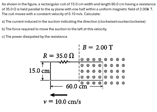 As shown in the figure, a rectangular coil of
