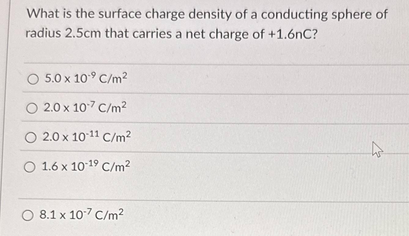 What is the surface charge density of a