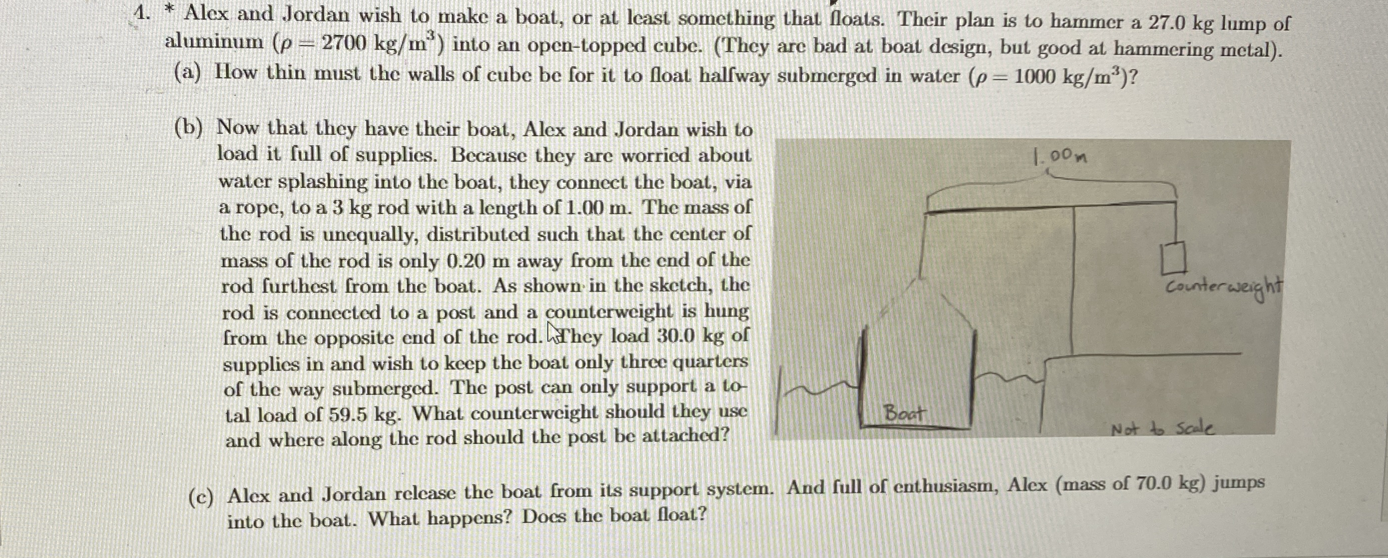 Alex and Jordan wish to make a boat, or at least