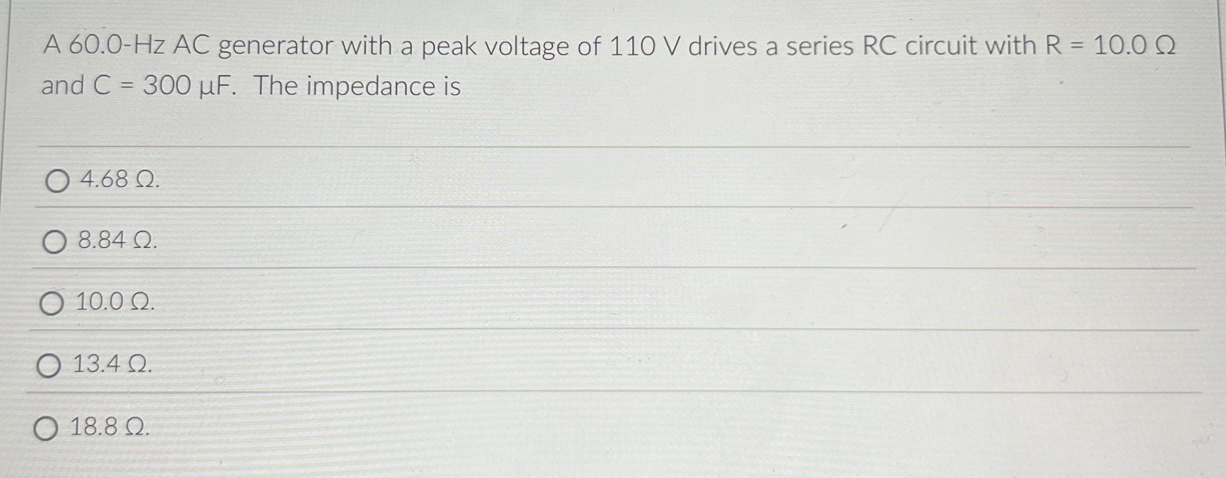 A 6 0 . 0 - H z AC generator with a peak voltage