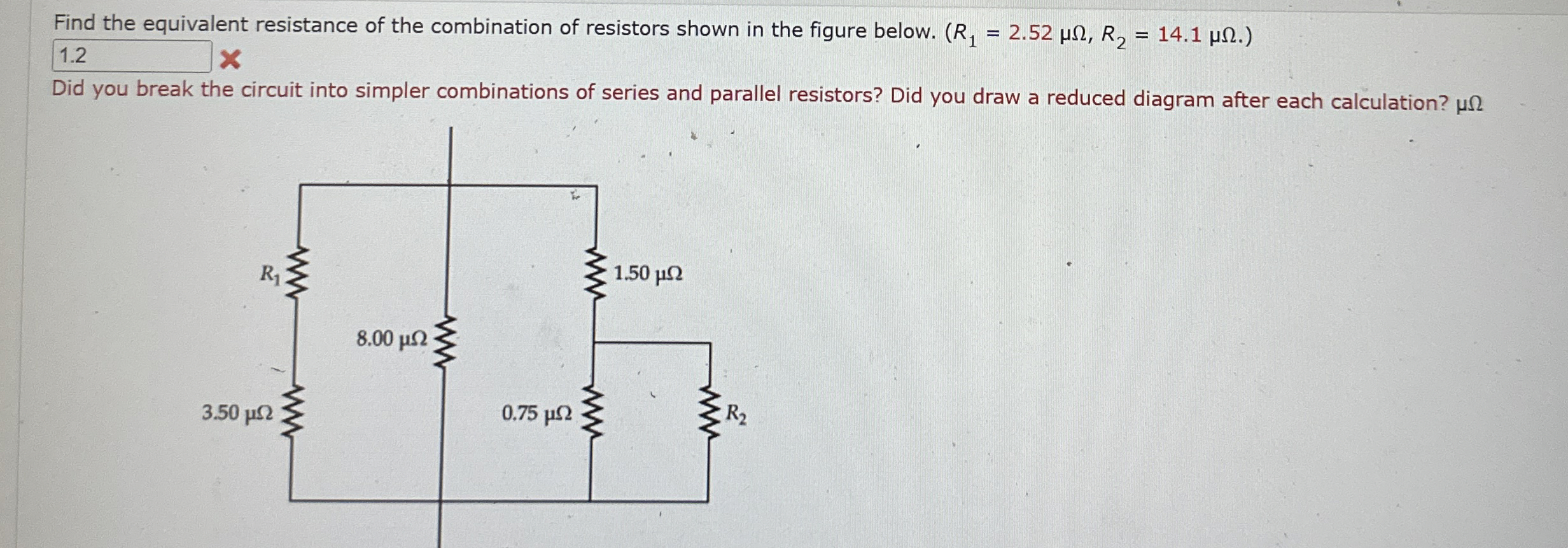 Find the equivalent resistance of the combination