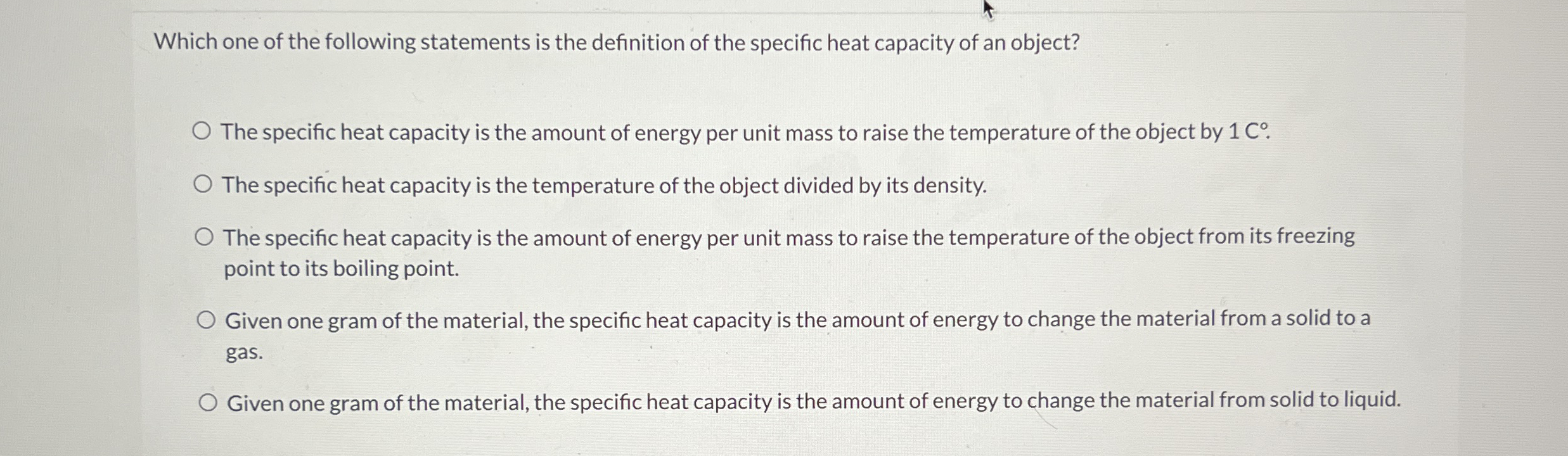 Which one of the following statements is the