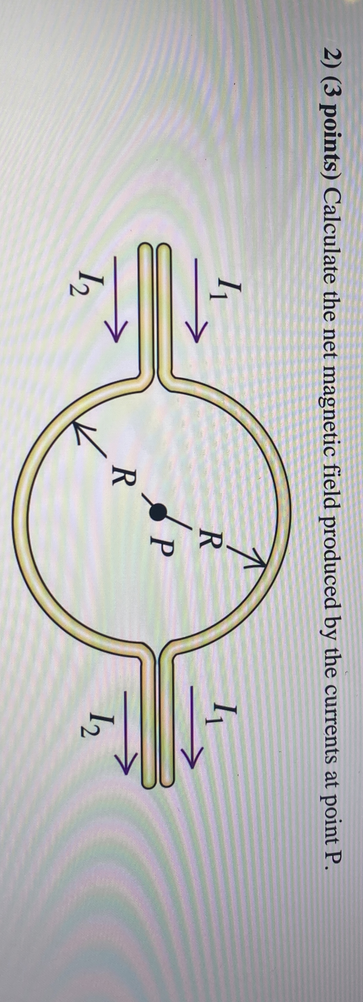 ( 3 points ) Calculate the net magnetic field