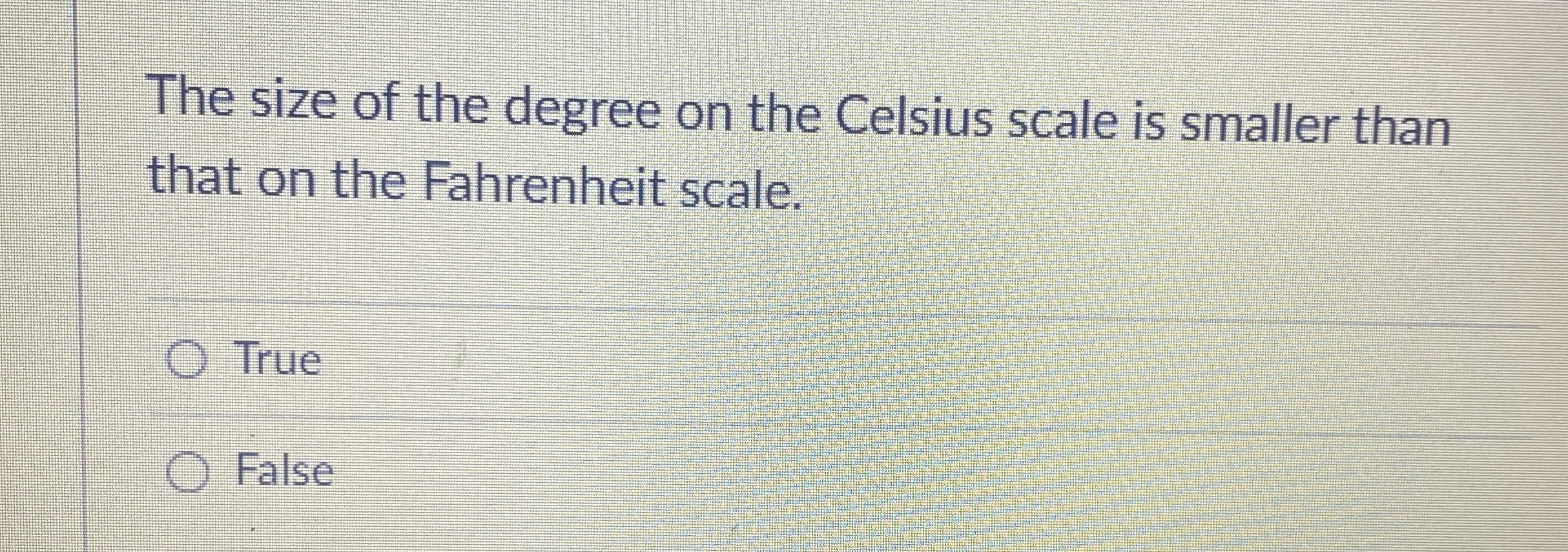 The size of the degree on the Celsius scale is