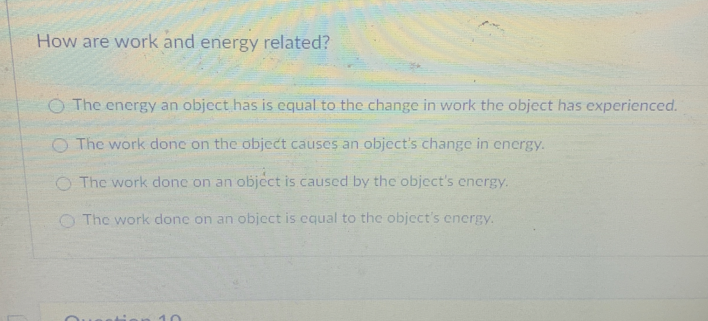How are work and energy related? The energy an