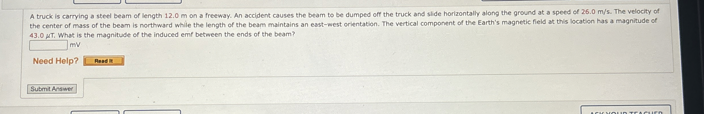 A truck is carrying a steel beam of length 1 2 .