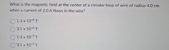 What is the magnetic field at the center of a