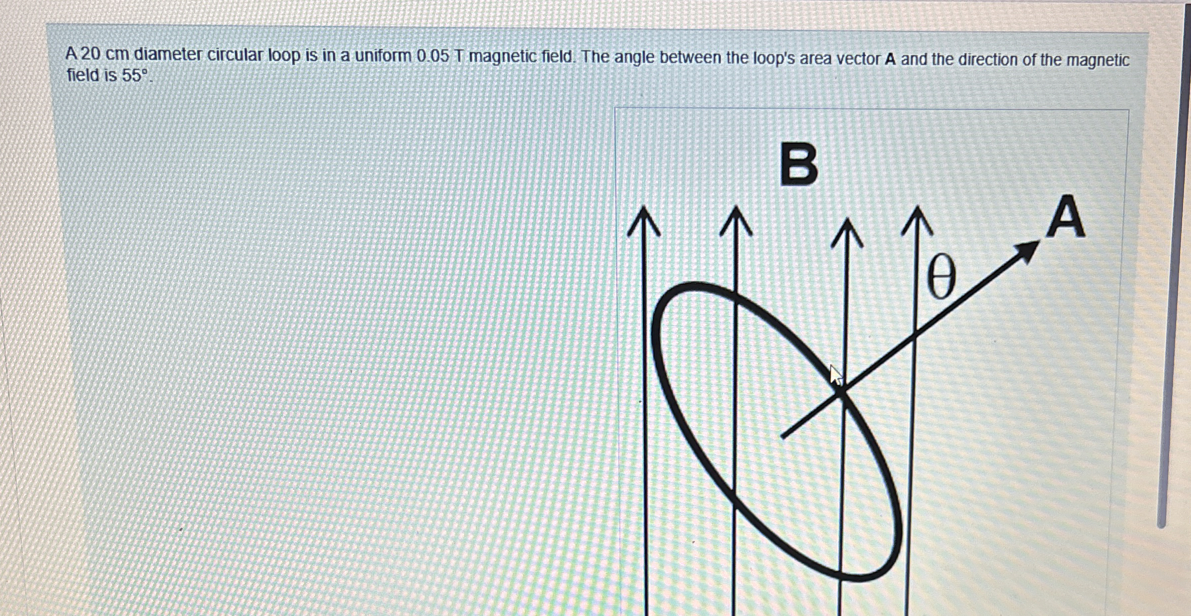 A 2 0 cm diameter circular loop is in a uniform 0