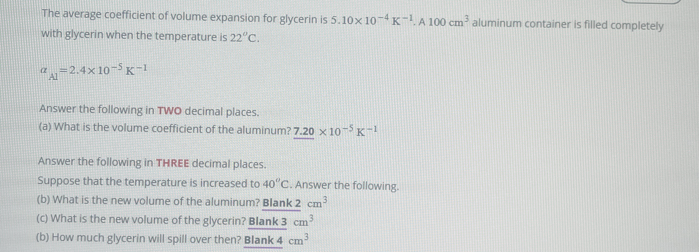 The average coefficient of volume expansion for