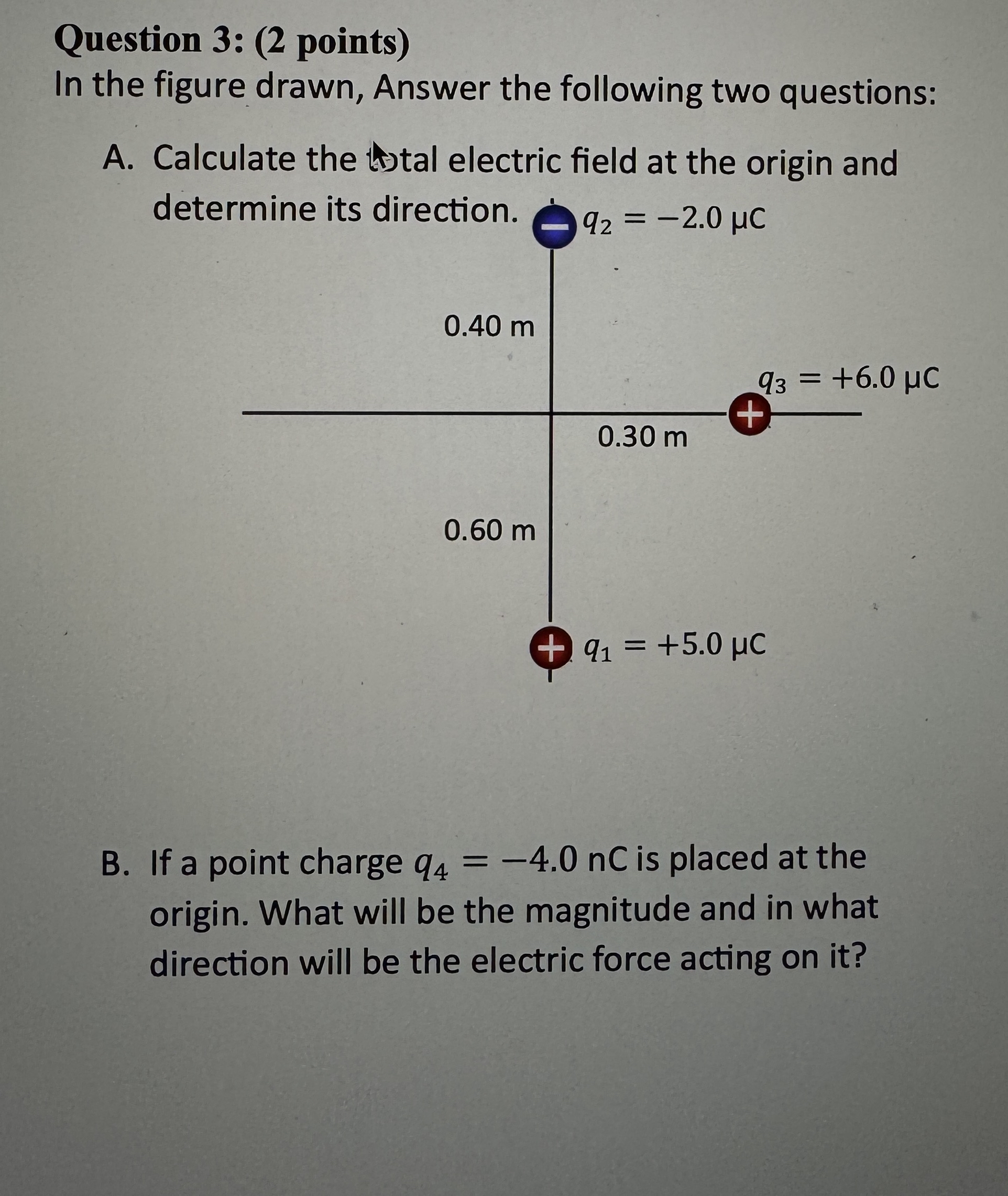 Question 3 : ( 2 points ) In the figure drawn,