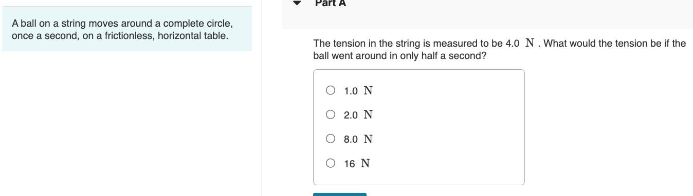 The tension in the string is measured to be 4 . 0