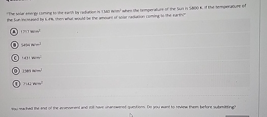 The solar energy coming to the earth by radiation