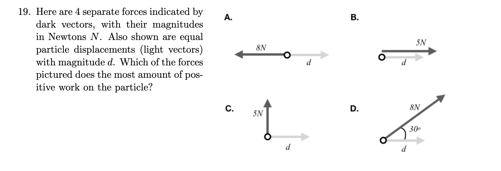 1 9 . Here are 4 separate forces indicated by