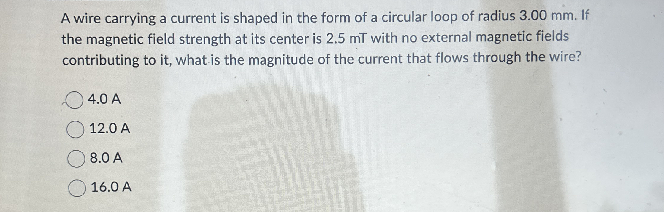 A wire carrying a current is shaped in the form