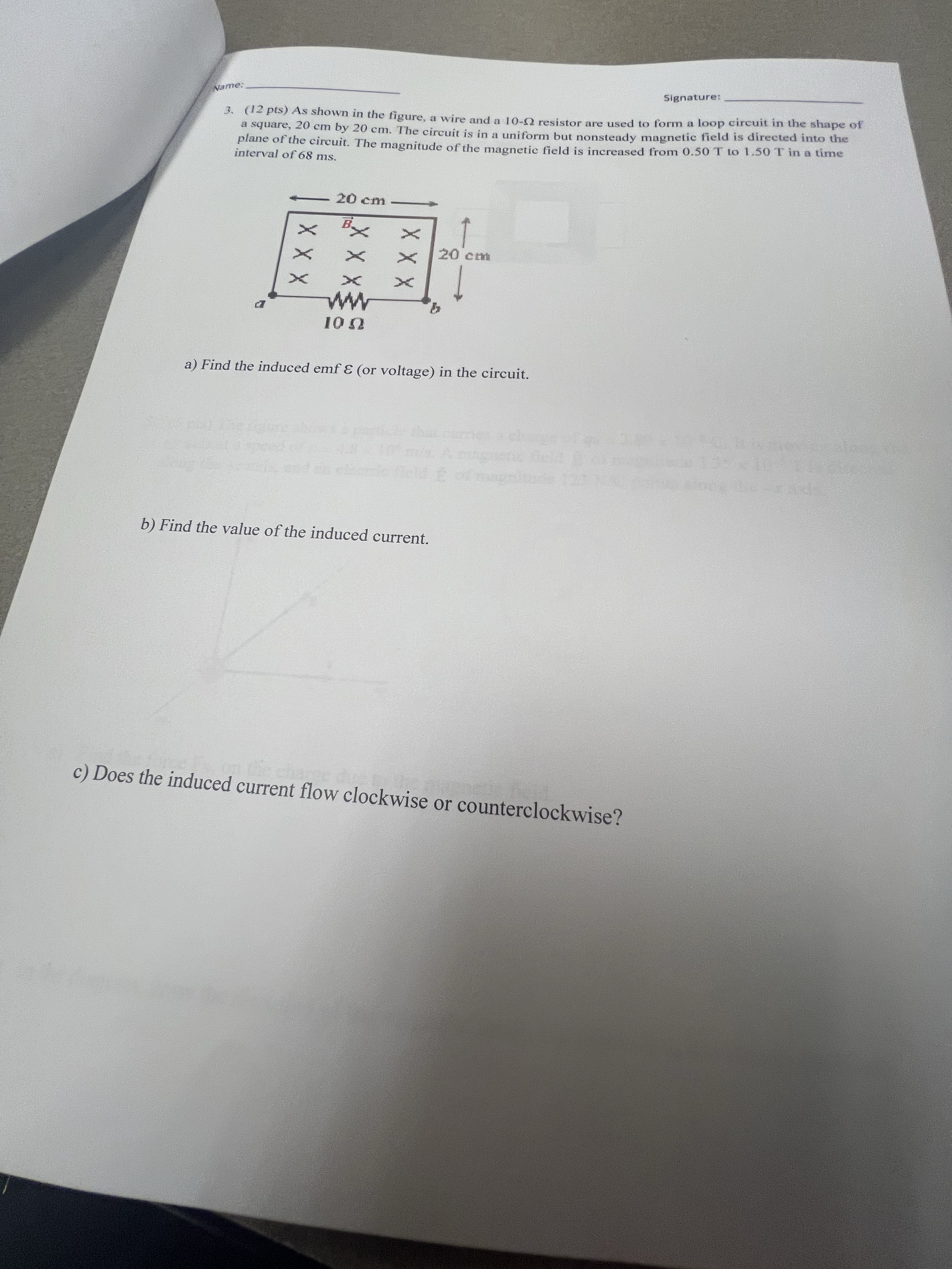 Name: Signature: 3 . ( 1 2 pts ) As shown in the