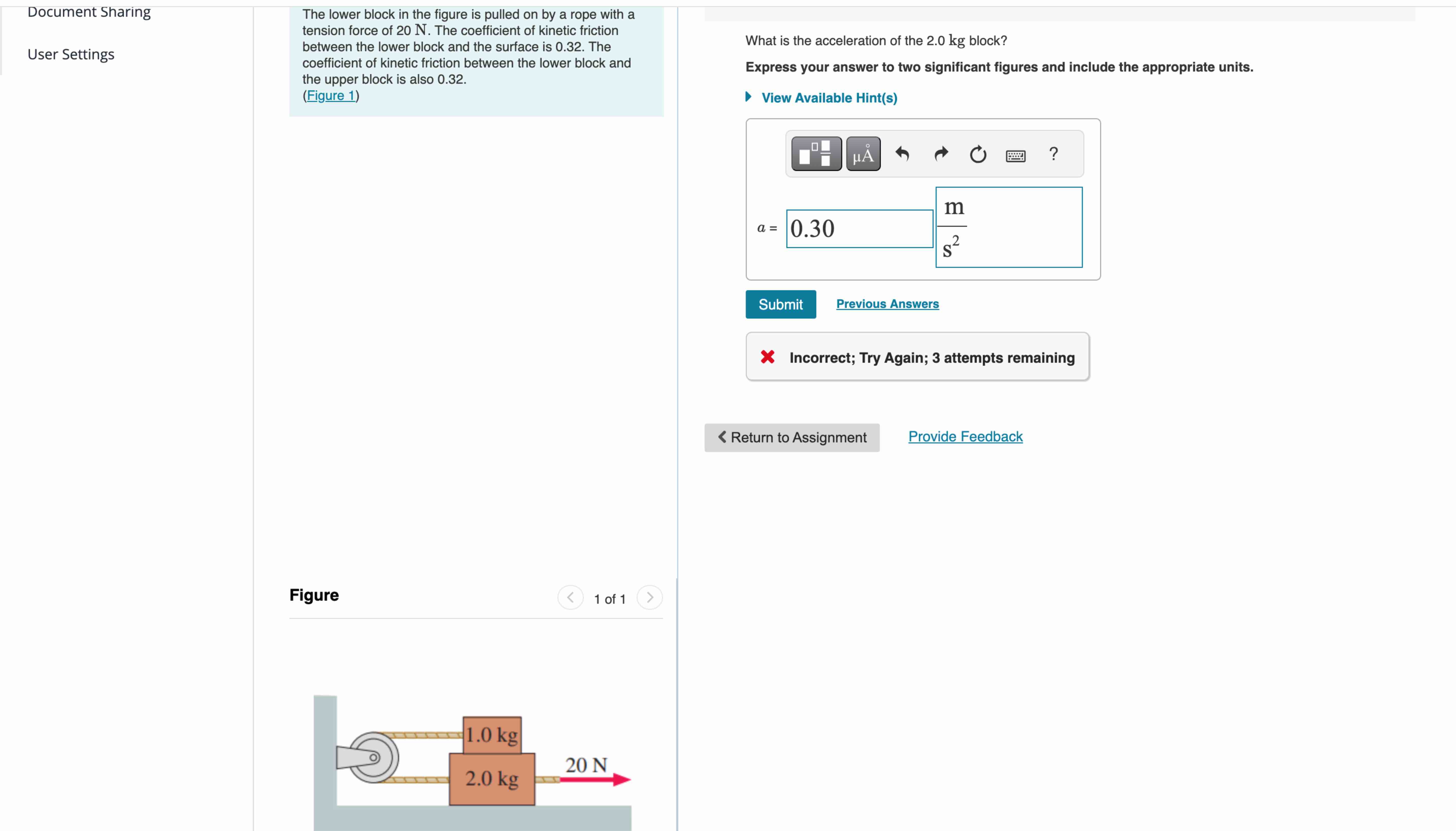 Document Sharing User Settings my previous