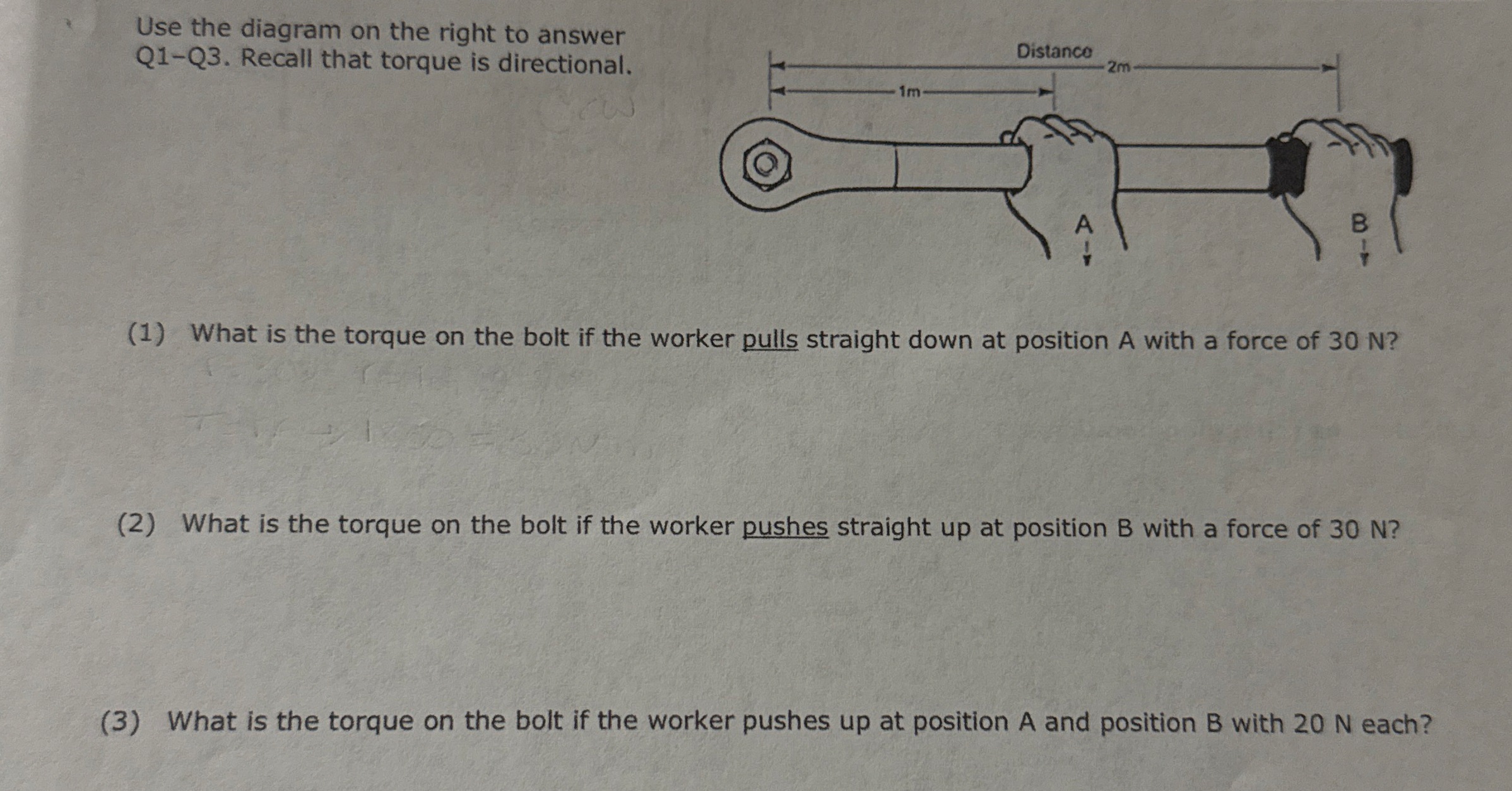 Use the diagram on the right to answer Q 1 - Q 3