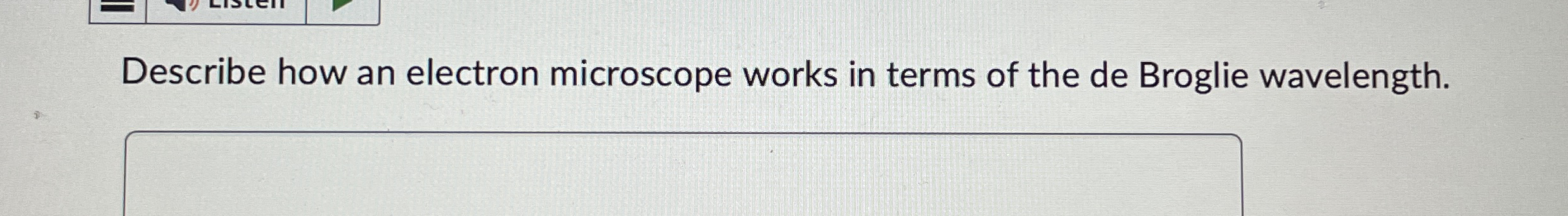 Describe how an electron microscope works in