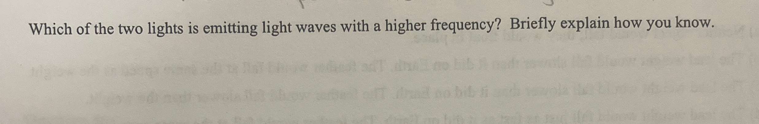Which of the two lights is emitting light waves