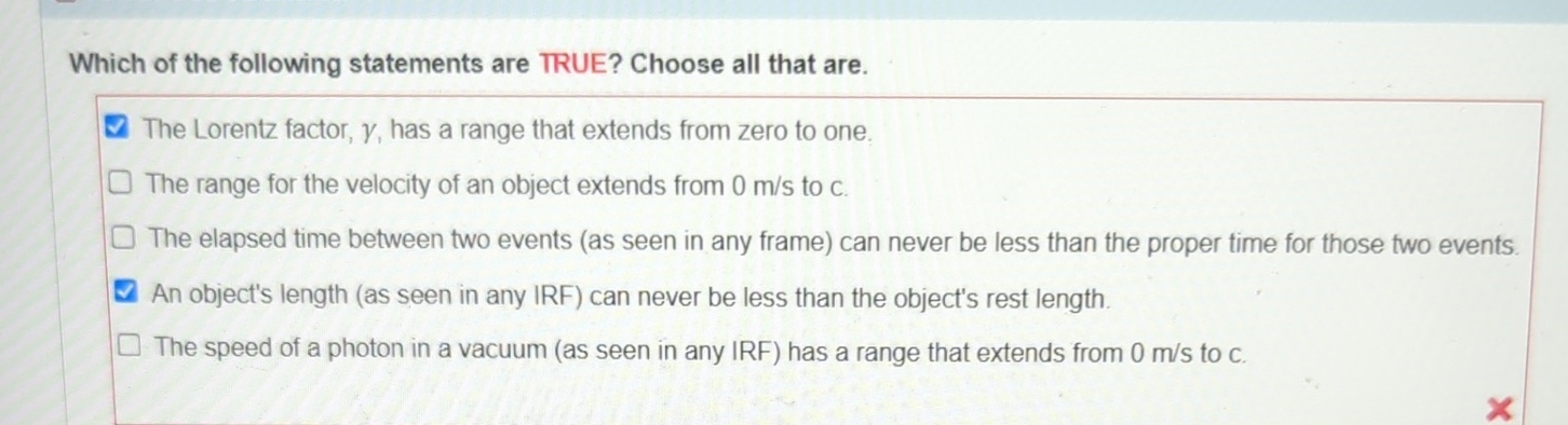 Which of the following statements are TRUE?