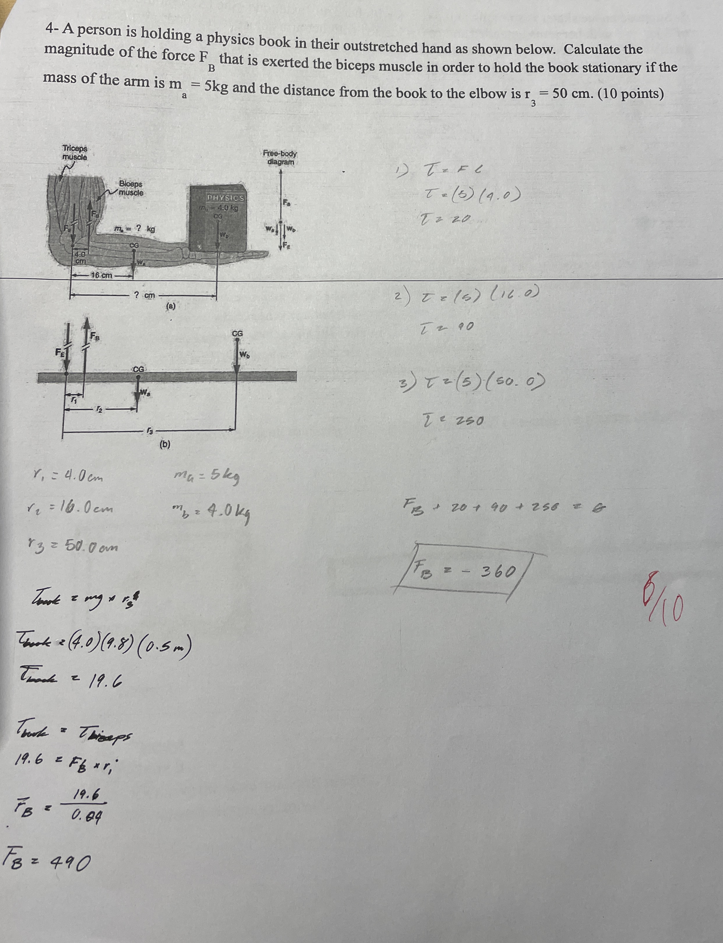 4 - A person is holding a physics book in their