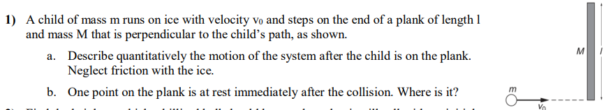 A child of mass m runs on ice with velocity v 0