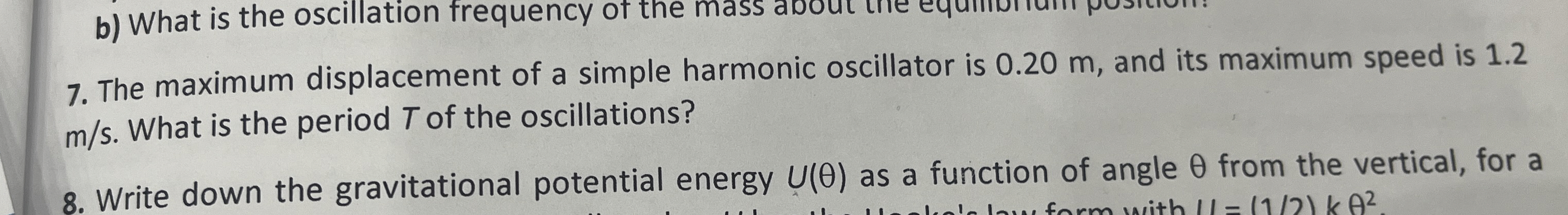 The maximum displacement of a simple harmonic