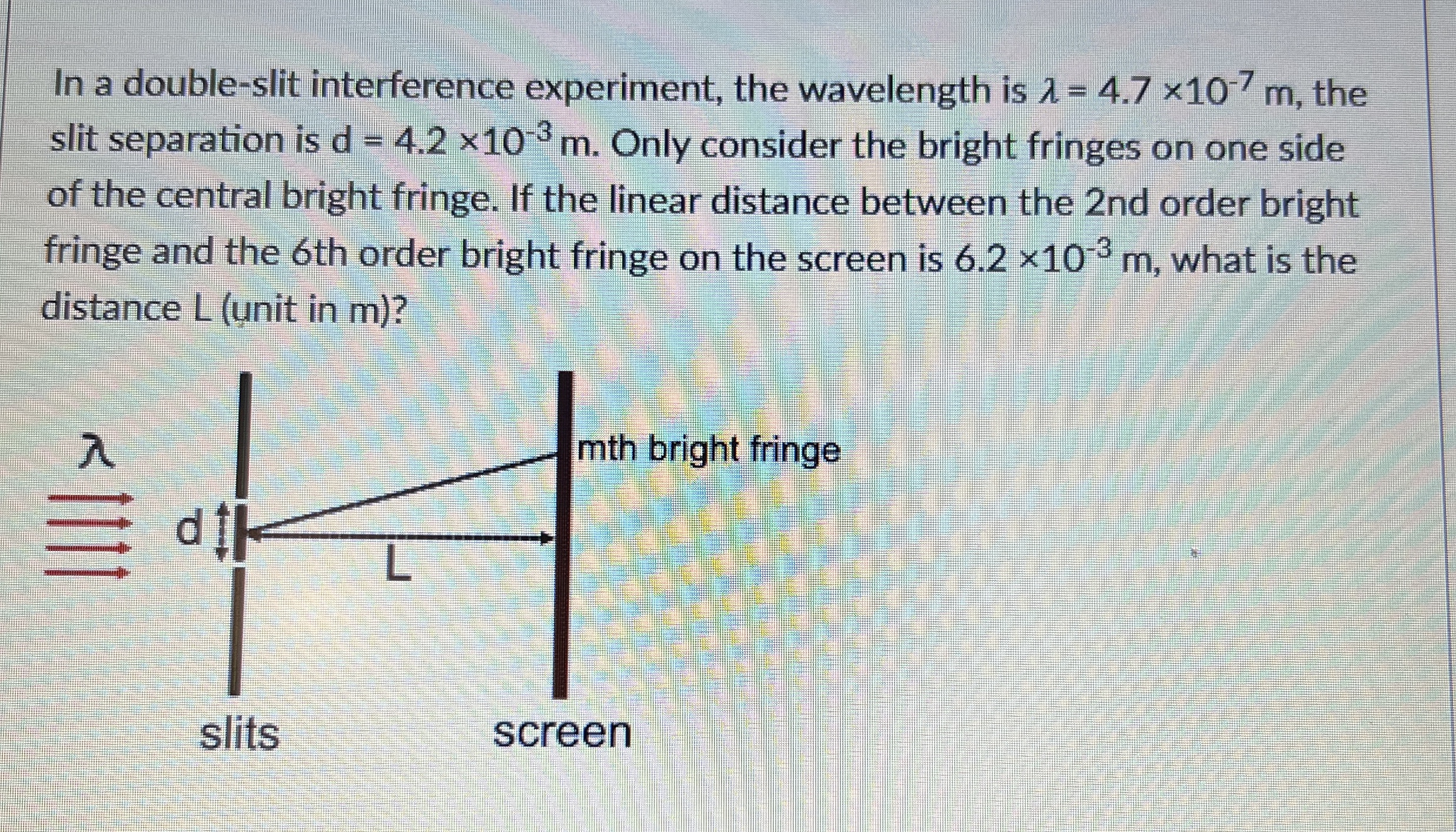 In a double - slit interference experiment, the