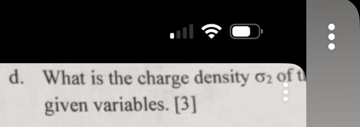 d . What is the charge density 2 of t given