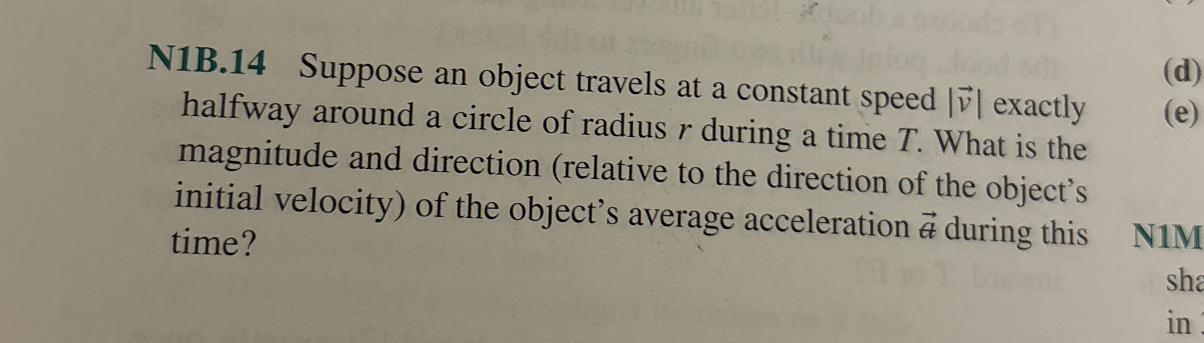N 1 B . 1 4 Suppose an object travels at a
