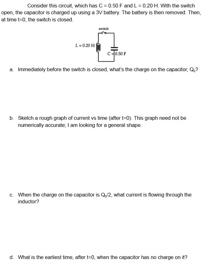 Consider this circuit, which has C = 0 . 5 0 F