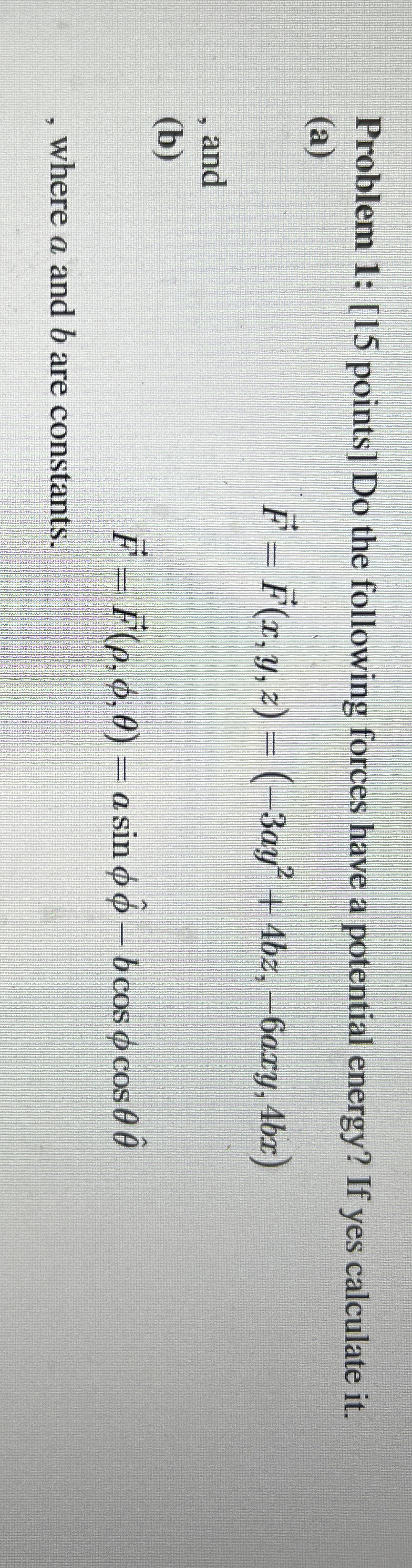 Problem 1 : [ 1 5 points ] Do the following
