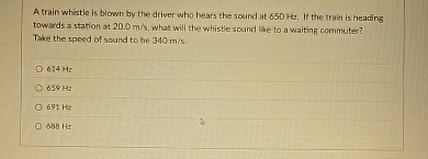 A train whistle is blown by the driver who hears