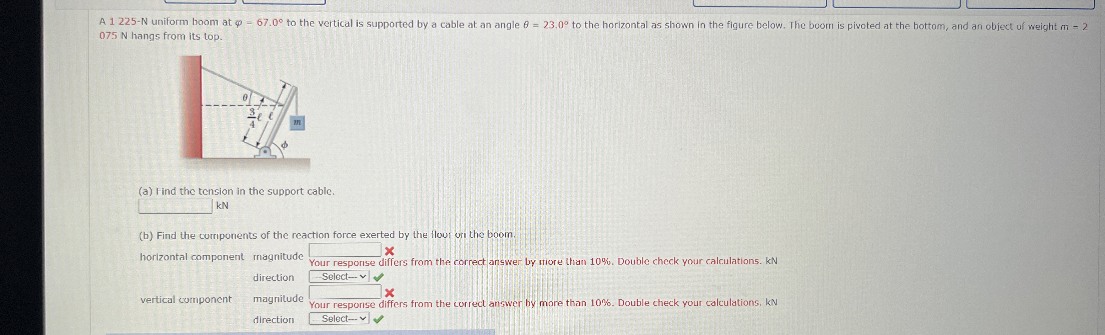 0 7 5 N hangs from its top. ( a ) Find the