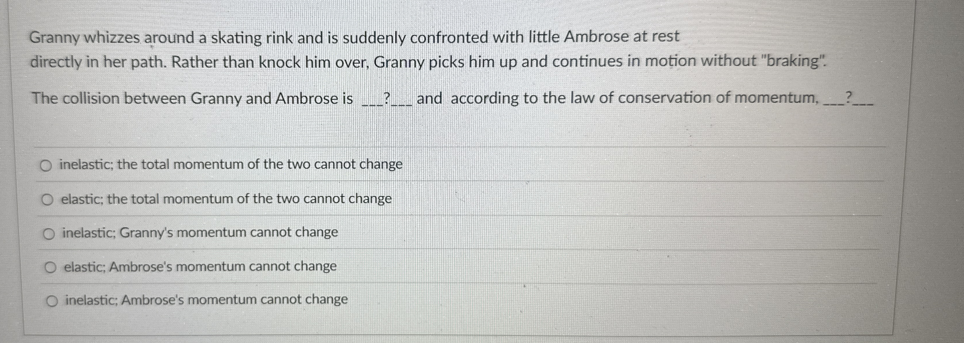 Granny whizzes around a skating rink and is