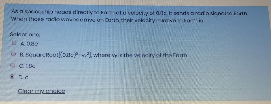 As a spaceship heads directly to Earth at a