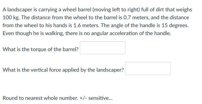 A landscaper is carrying a wheel barrel ( moving