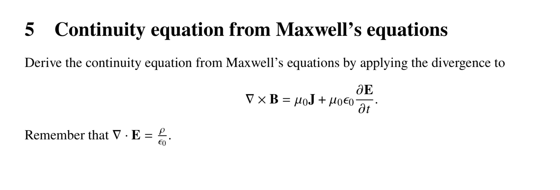 5 Continuity equation from Maxwell's equations